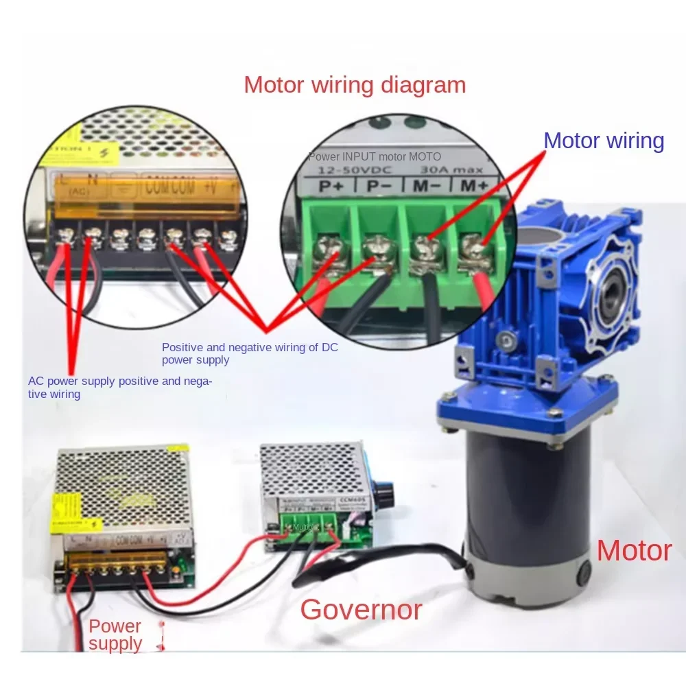 RV40 Червячный мотор-редуктор 40 Вт Низкоскоростной червячный редуктор вперед и