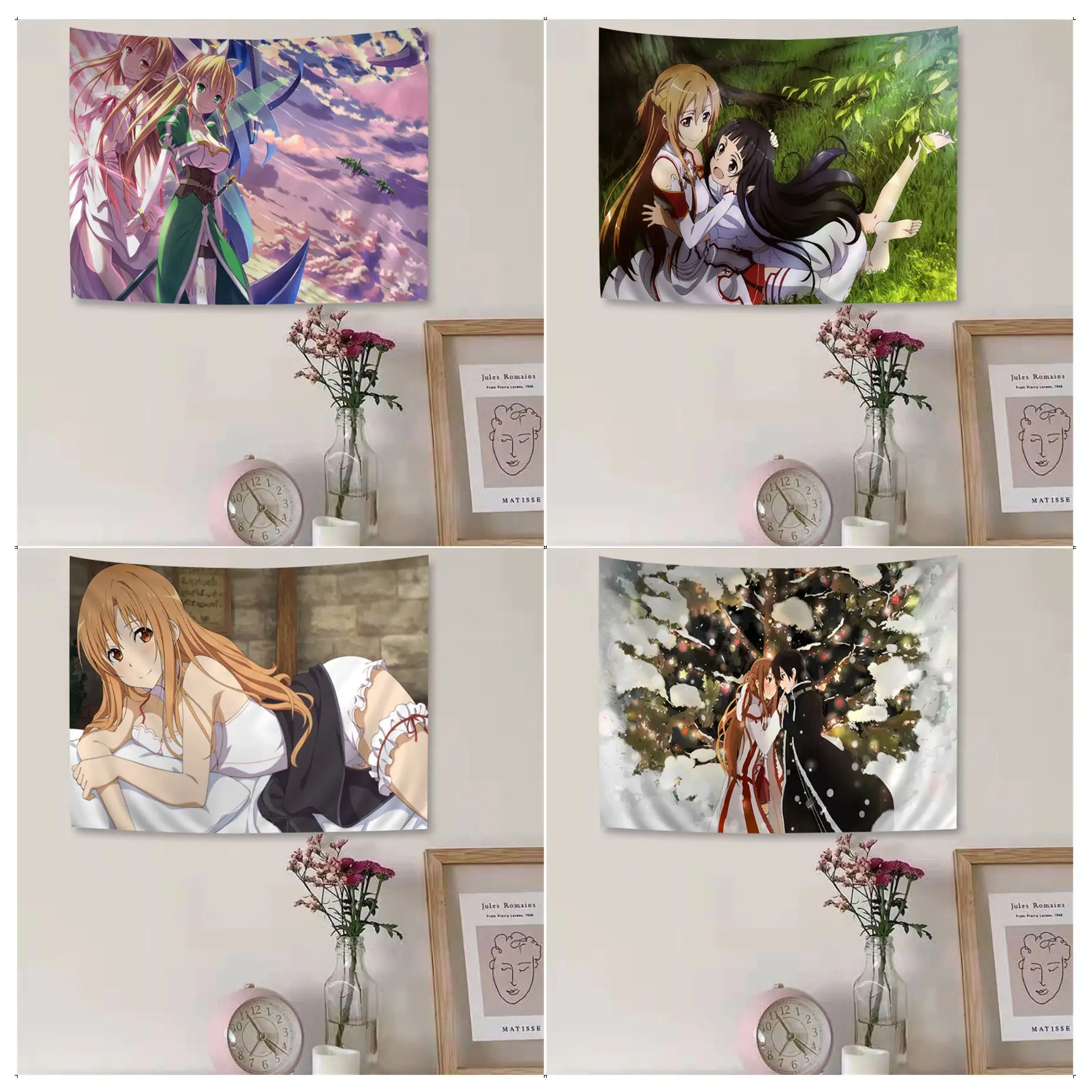 

SAO Sword Hippie Wall Hanging Tapestries For Living Room Home Dorm Decor Decor Blanket