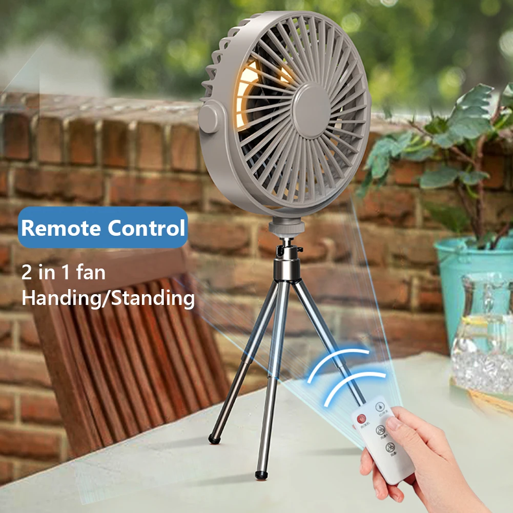 

Portable Remote Control Floor Table Ceiling Fan Cooler with Tripod Night Light