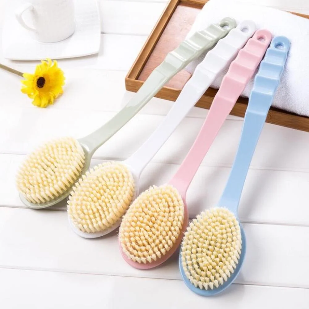 Bath Brush Soft Body Scrubber Shower Exfoliating Scrubs Exfoliator Skin Massager Long Handle Cleaning Bathroom Accessories |