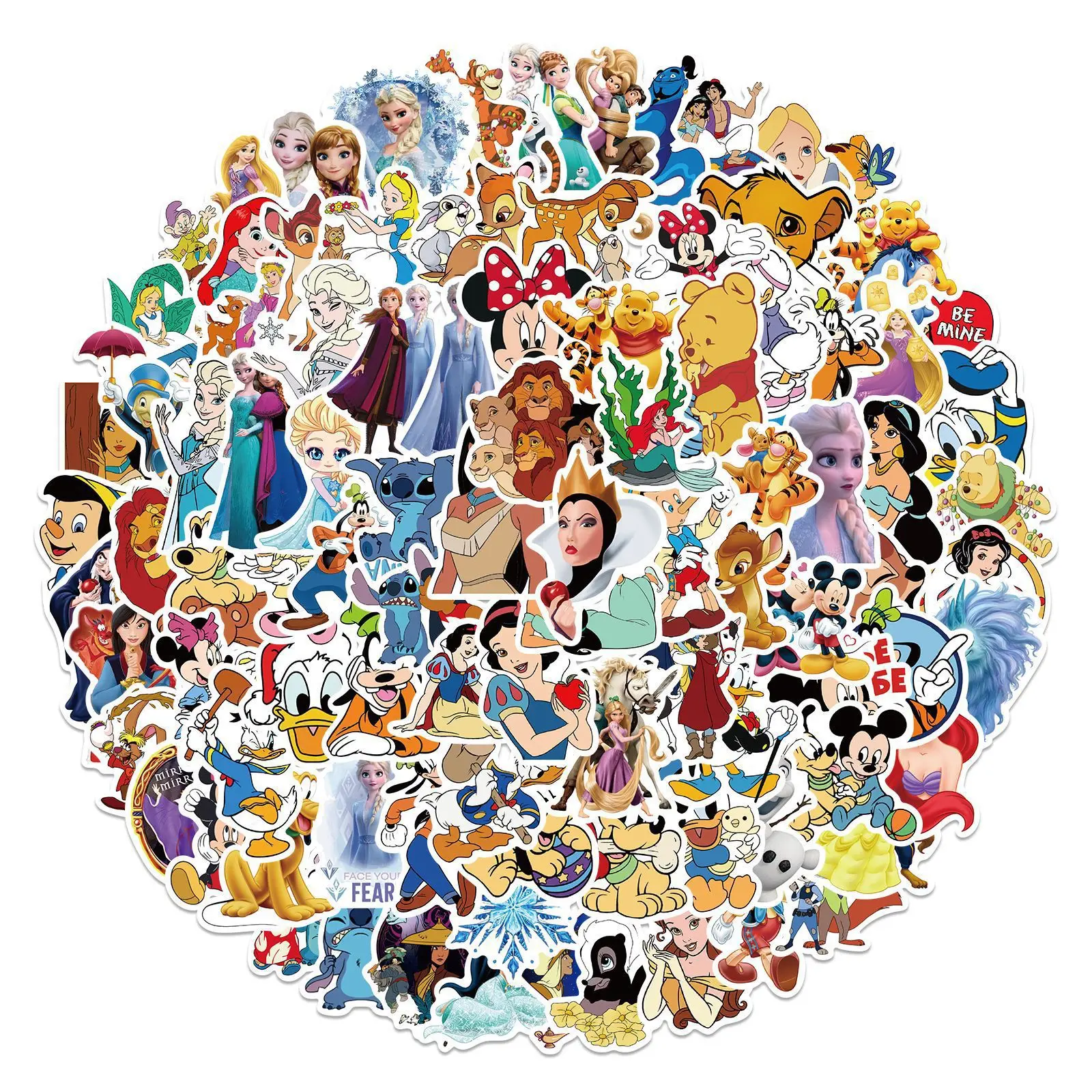 

10/30/50/100pcs Disney Mix Cartoon Stickers Micky Princess Decal Laptop Diary Scrapbook Waterproof Graffiti Kid Toy Sticker Gift