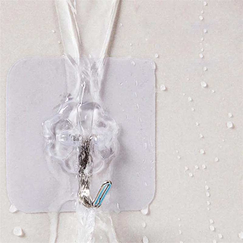 

6pcs Strong Transparent Wall Hanger Rack Space Saver Waterproof Flower Adhesive Hooks Heavy Load Sucker Rack sale