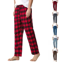 mens flannel pyjamas pants spring autumn fashion soft comfortable checked bottom cotton trousers loungewear nightwear