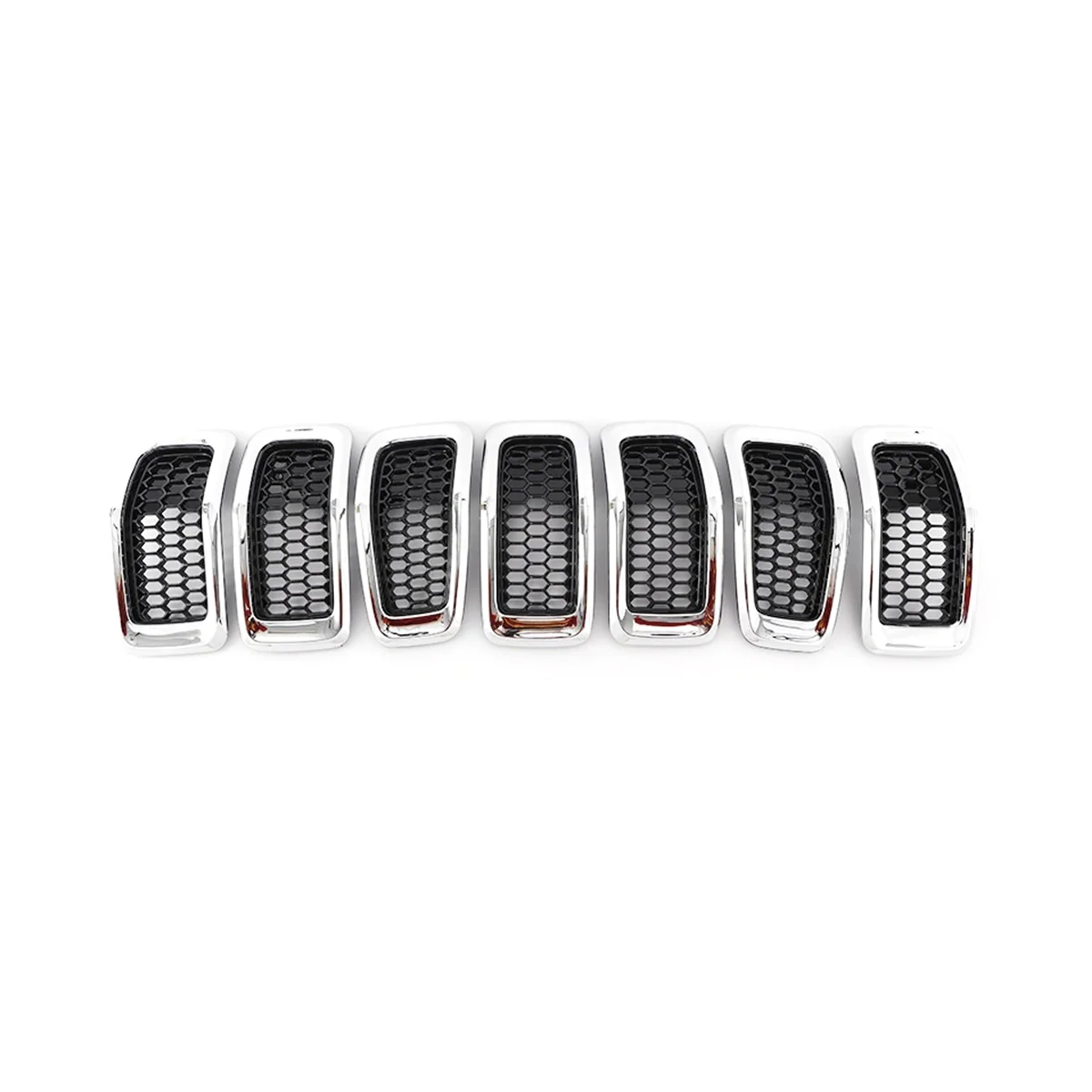 7 шт. сетка для центрального гриля переднего бампера Jeep Cherokee 14-18 (Серебристая)