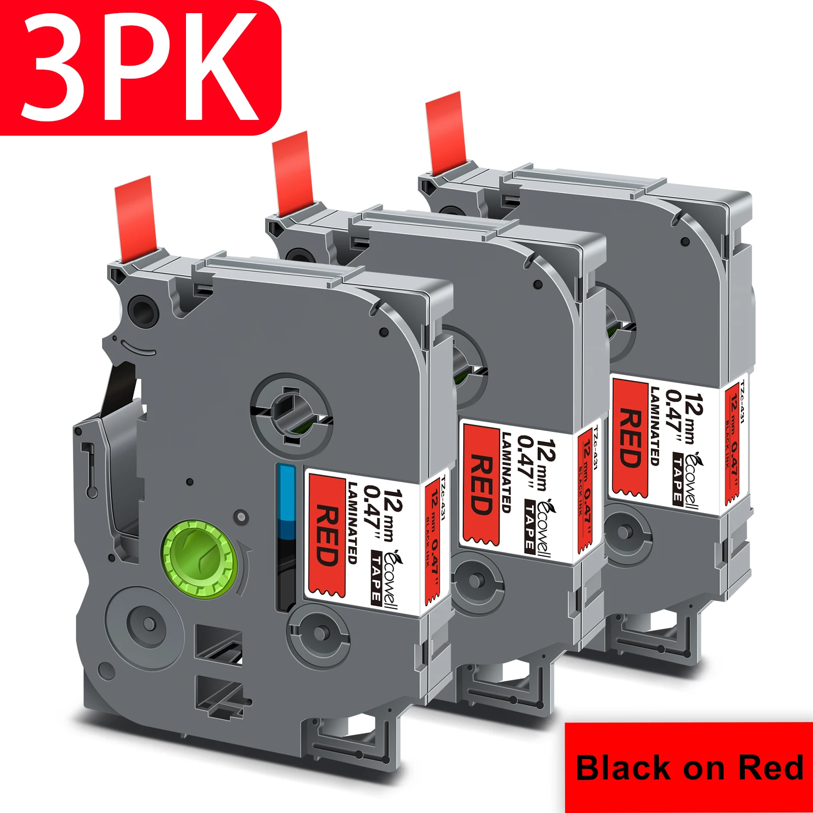 

Ecowell 3PK 12 мм 231 TZ-белая лента для этикеток на замену для этикеток Brother 231 131 431 531 631 для детской этикеток