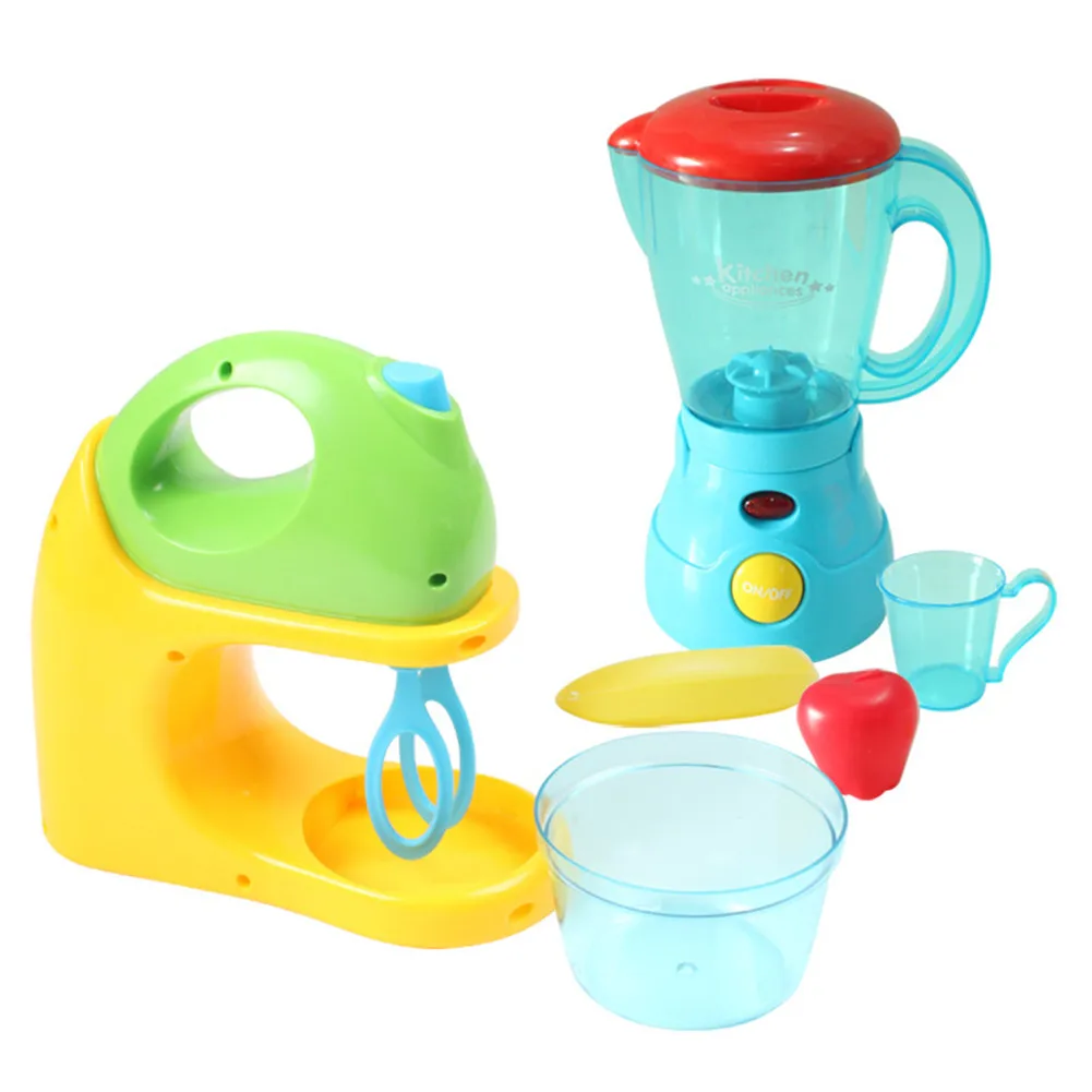 Simulation Appliances Kitchen Blender Toaster Mixer with LED Pretend Play Toy Children Play House Baby Girls Gift Toys New