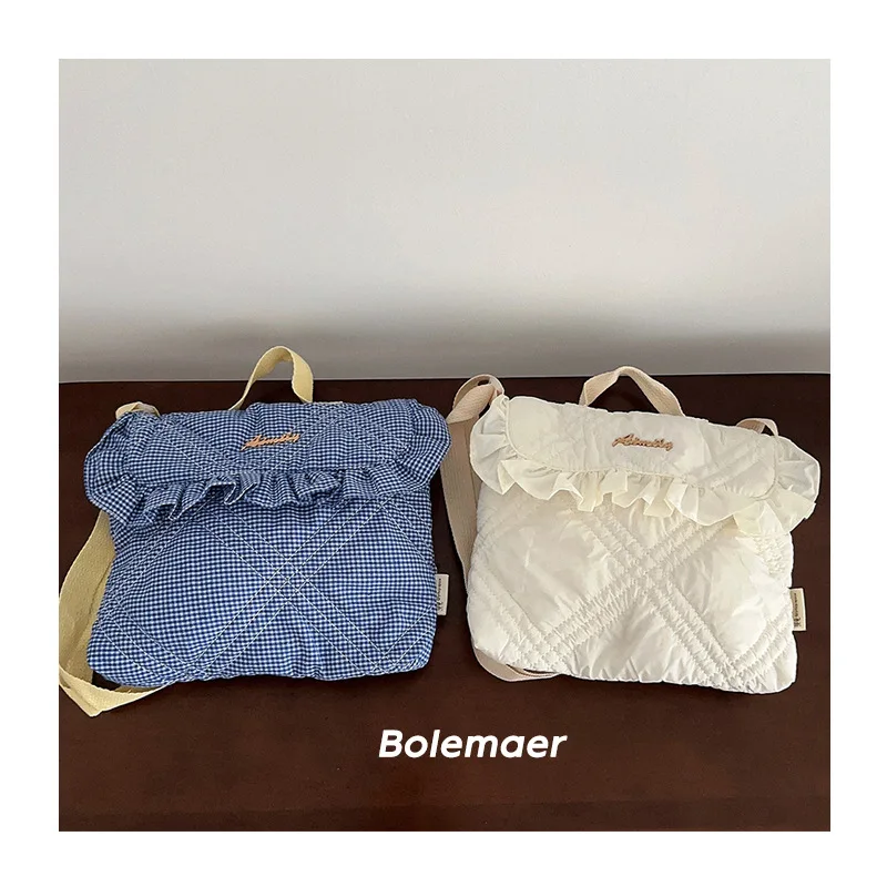 Детский рюкзак из 2024 хлопка с цветочным рисунком кружевная сумка детская Детские