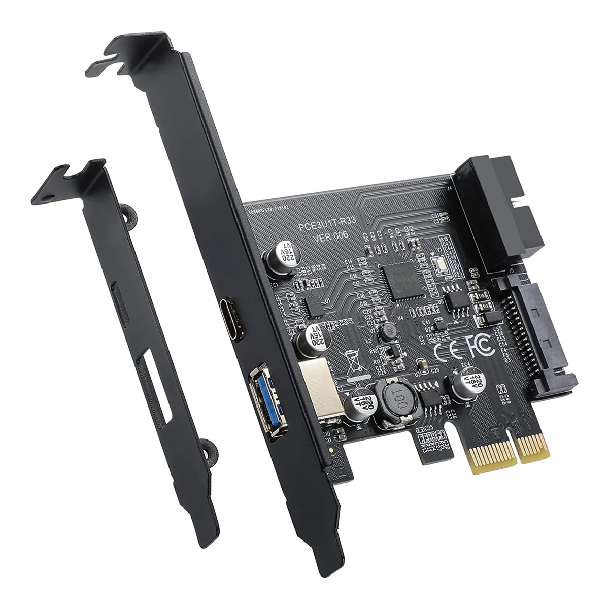 PCI-E 1X к USB 3 2 Gen1 USB3.2 Тип C передние порта (тип + тип A) карта расширения
