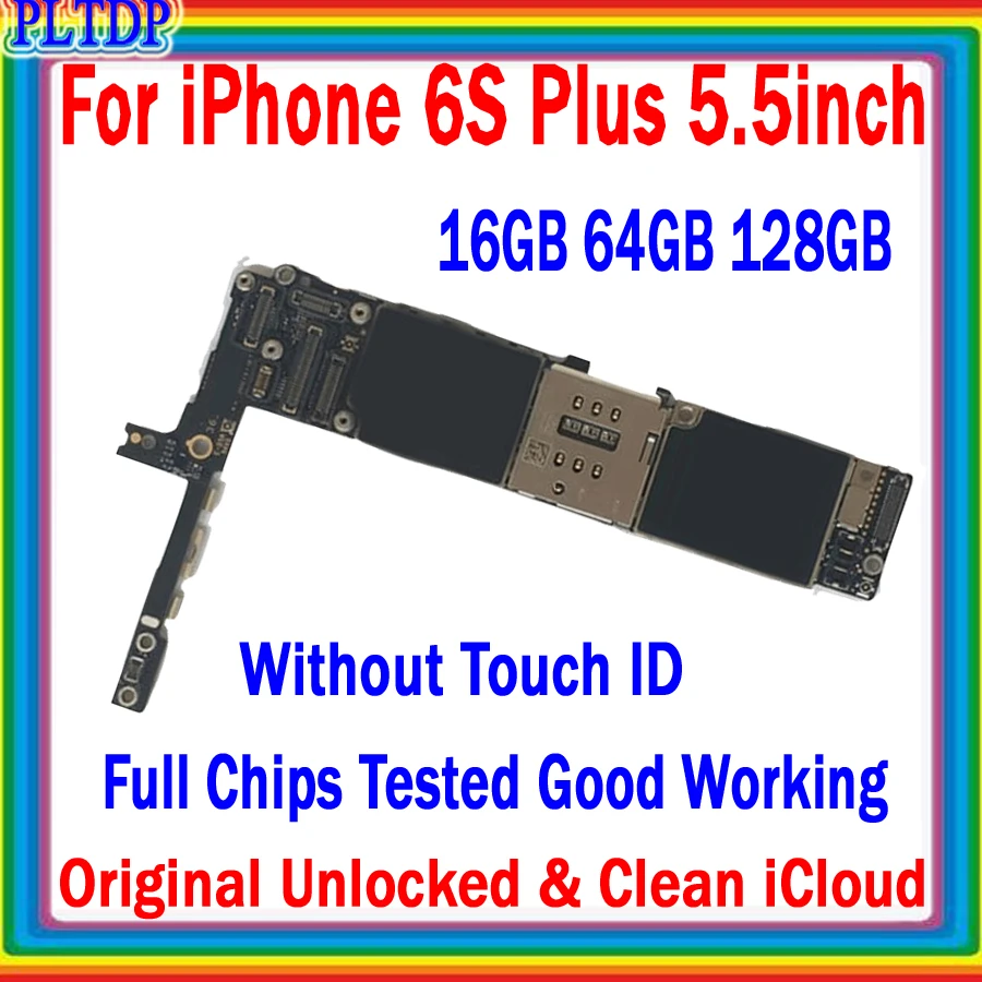 

Бесплатный icloud для iPhone 6S Plus материнская плата 5,5 дюйма 16 Гб/64 Гб/128 ГБ Оригинальный разблокированный с/без Touch ID логическая плата 100% протестир...