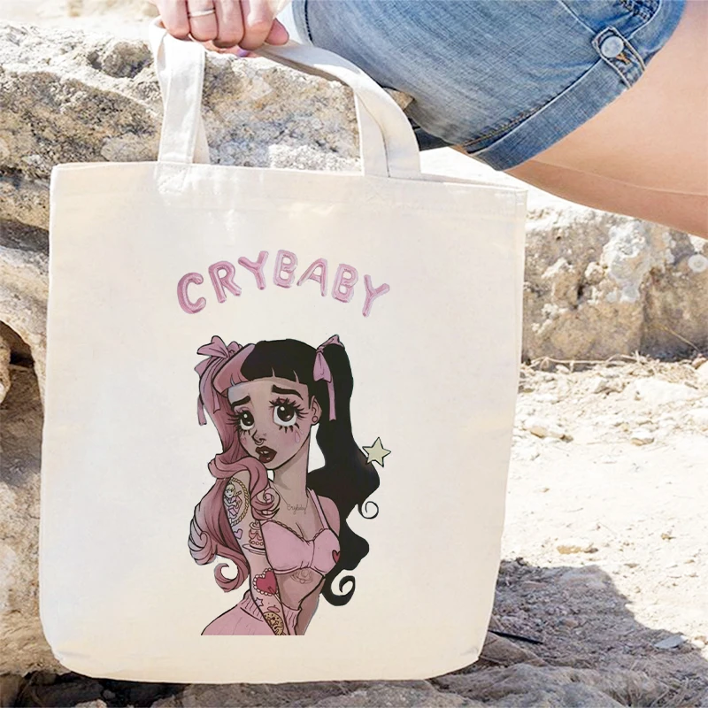 

Cry Baby Melanie Martinez Tote Bag Aesthetic Shoulder Canvas Bags Large Capacity College Harajuku Handbag Women Bag Shopping Bag