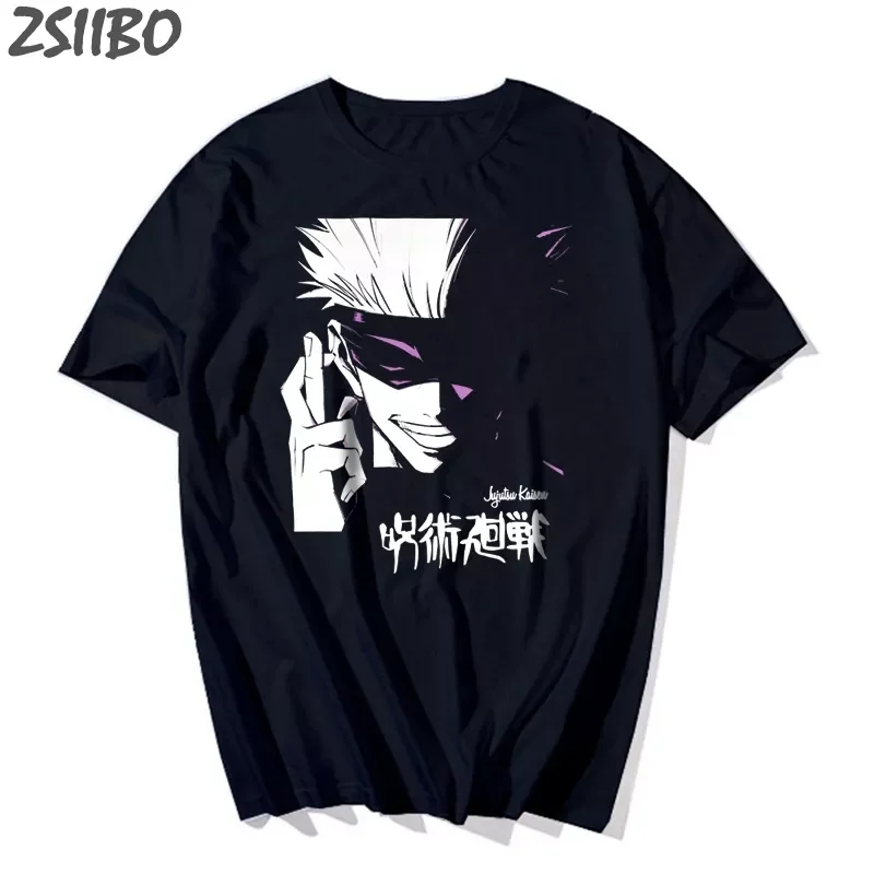 

NEW IN Hop Jujutsu Kaisen Gojo Satoru Men's tshirt Summer Cool Unisex Short Sleeve t shirt Anime Funny Graffiti Printed Casu