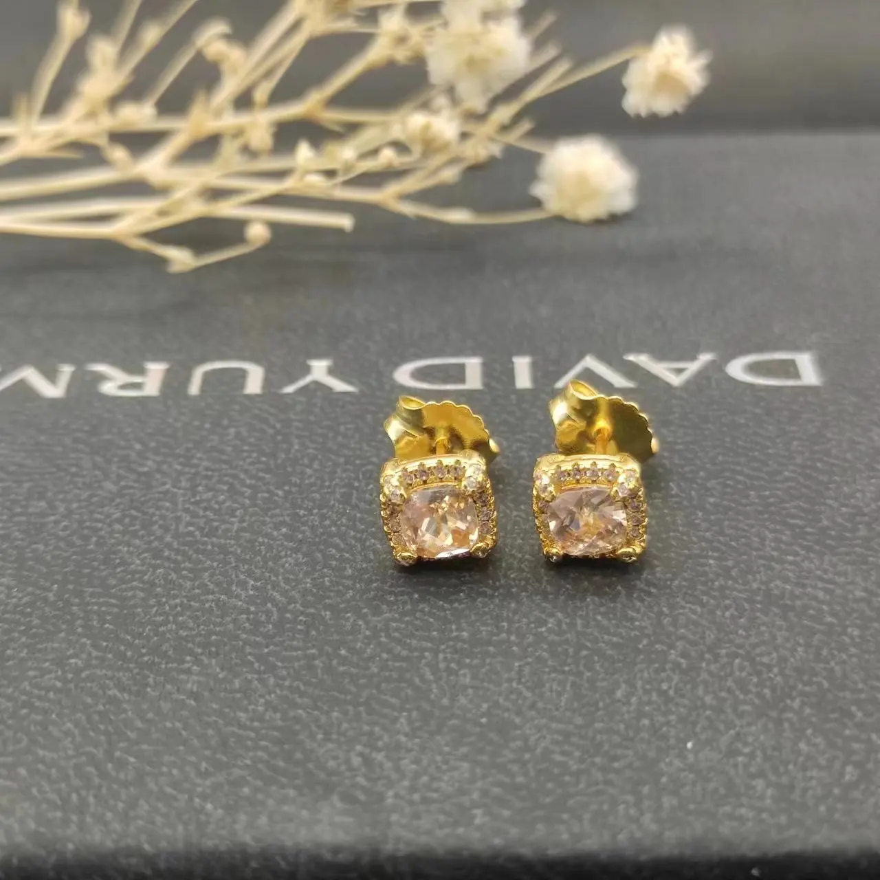 DY David Yurman Gold Hook Twisted Wire Buckle Earrings in Sterling Silver with 14K Yellow PlatedPlated