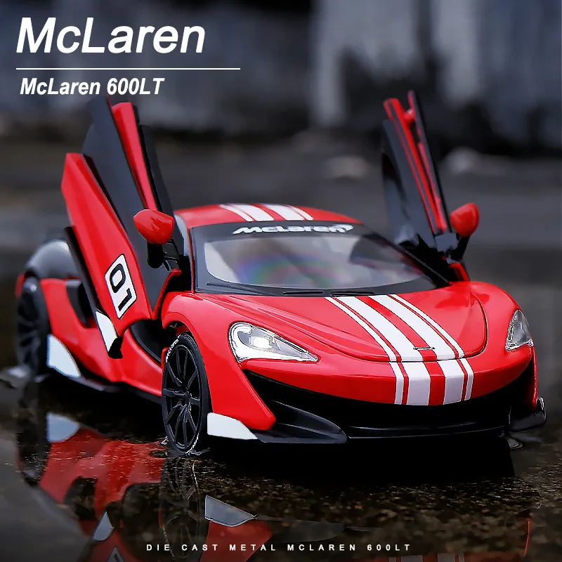 

Модель спортивного автомобиля McLaren 600LT в масштабе 1:32, модель со звуком и светом для мальчиков, гоночная модель, детская игрушка в подарок