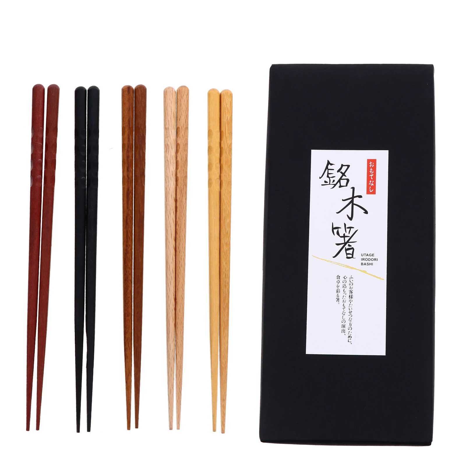 

Деревянные палочки для еды в японском стиле, Нескользящие палочки для еды для дома и ресторана, 5 пар