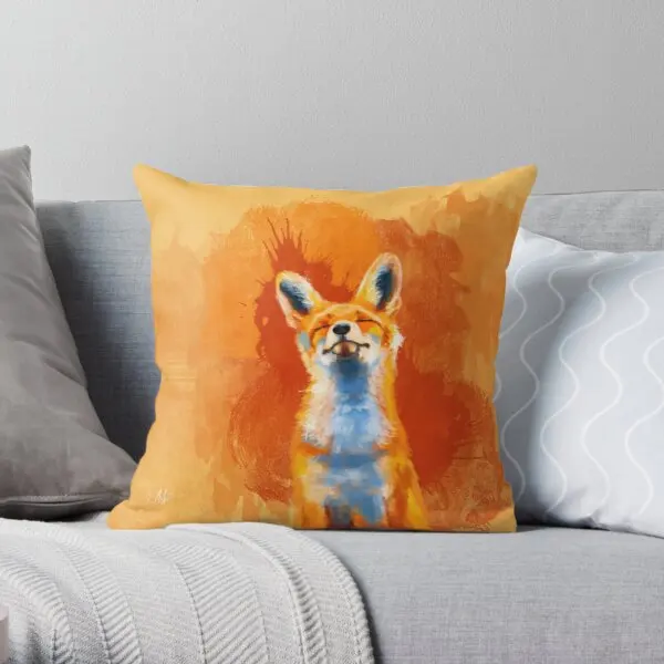Наволочка для подушки Happy Fox с иллюстрацией животных и художественным принтом