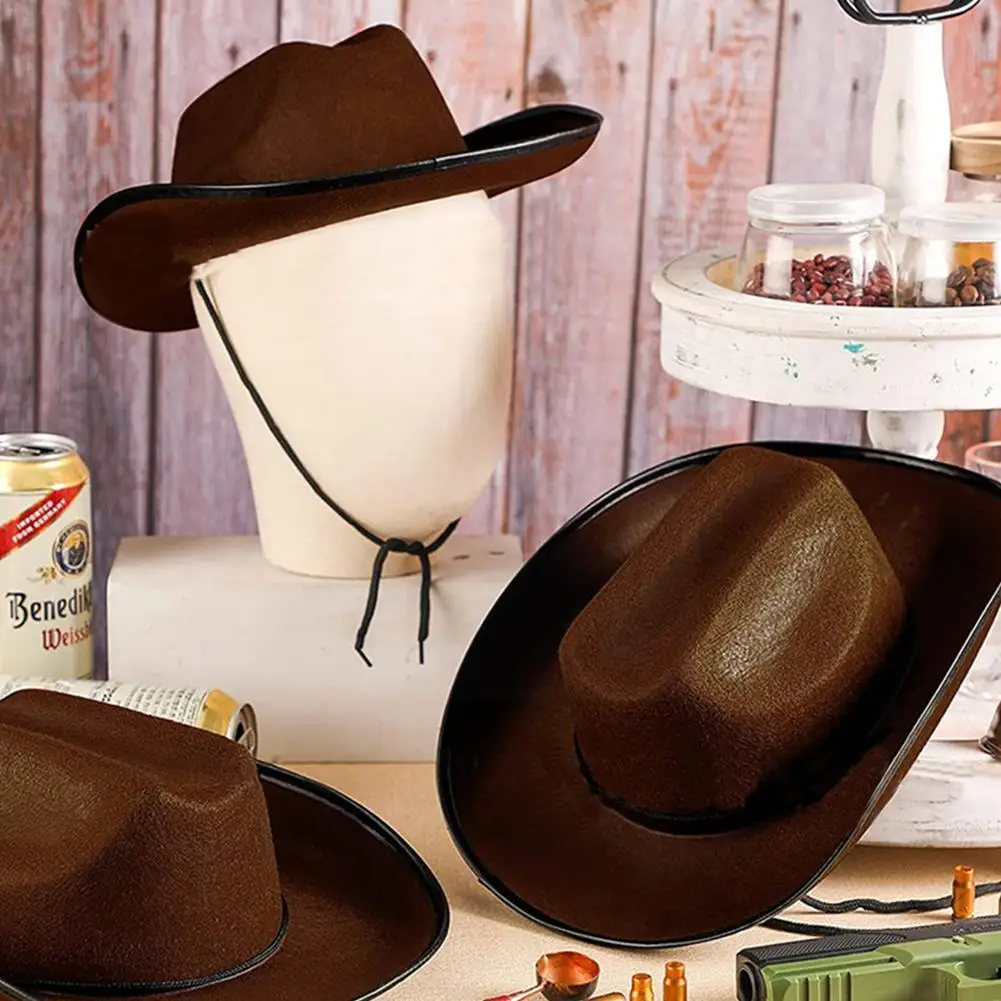 

West Cowboy Hat Color Mongolian Caps Vintage Western Cowboy Hat For Men's Gentleman Lady Jazz Cowgirl Wide Brim Panama Hat H7O3