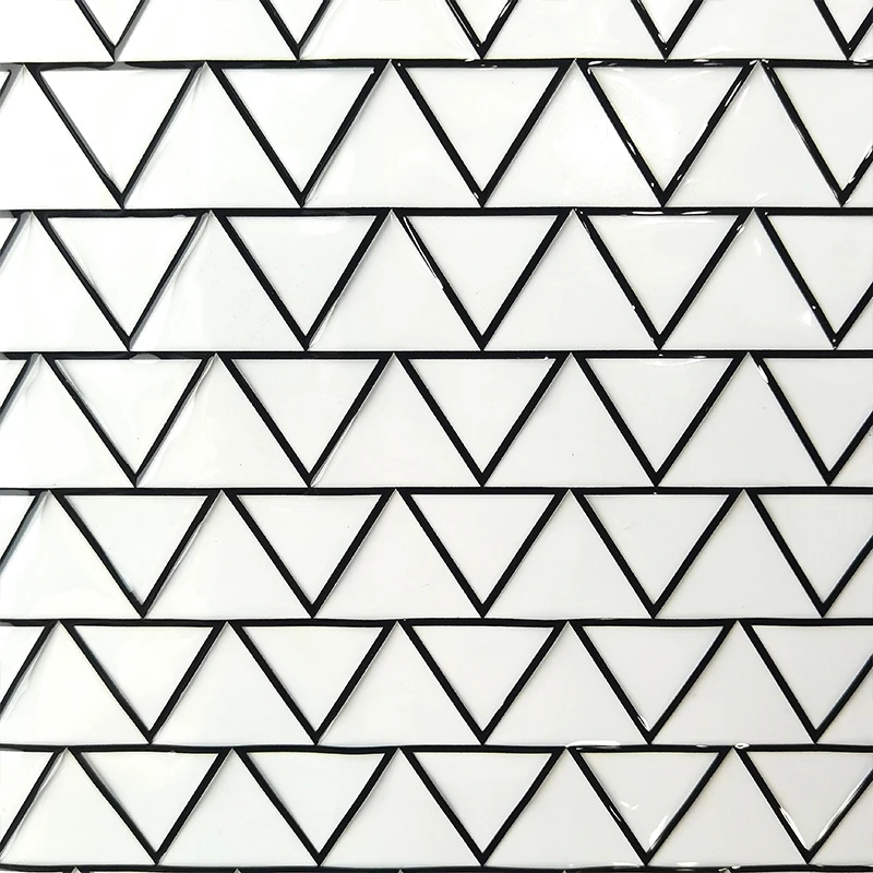 

Triangle Patchwork Pattern Printing Transparent Faux Synthetic Leather Sheets，Fabric For Upholstery Desk Mat DIY Materials46x135