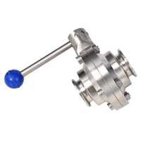 4 sanitary stainless steel ball valve ss304 316l manual pull handle butterfly type ball valve