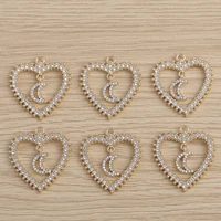 4pcs elegant crystal love heart charms for jewelry making moon star animal bear charms pendants for diy necklaces earrings gifts