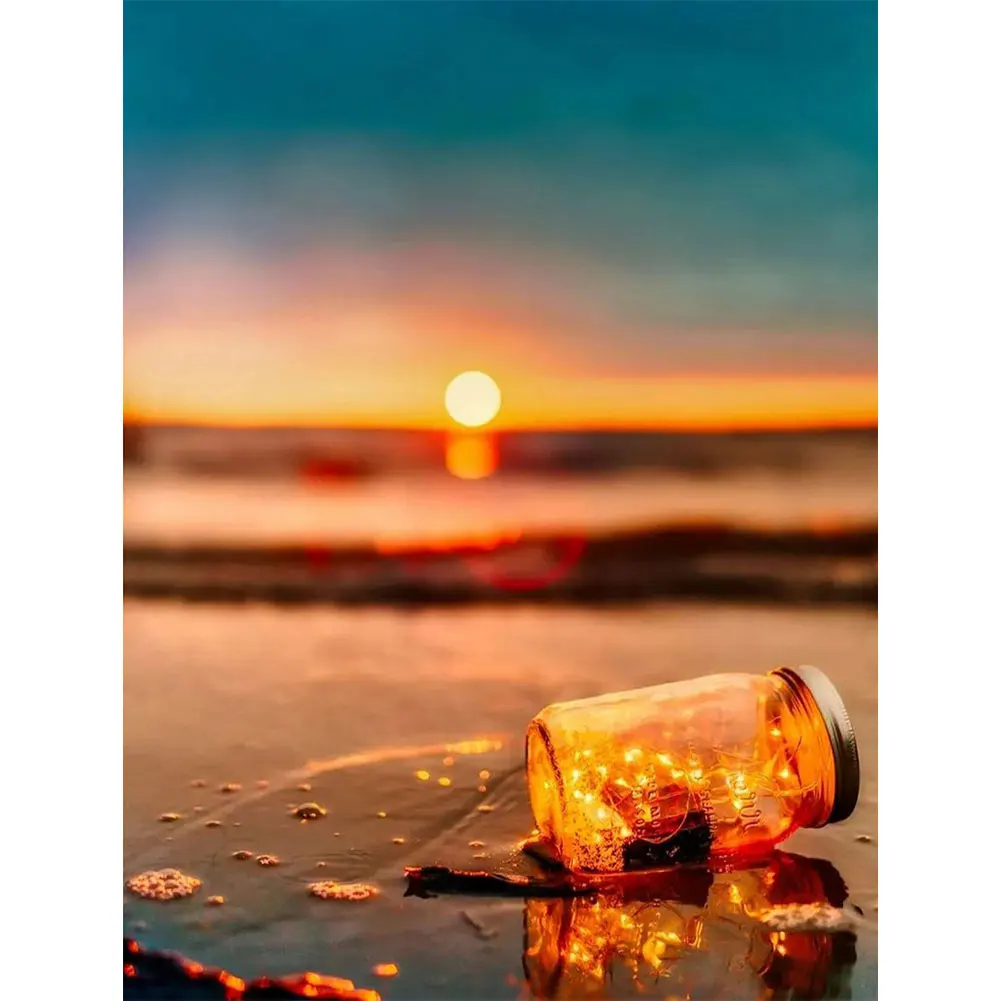 5D DIY Алмазный рисунок пляжная Дрифт бутылка наборы полностью круглая дрель