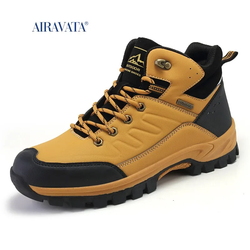 2022 Winter Snow Boots Warm Plush Men's Boots Outdoor Non-slip Hiking Boots Waterproof Men's Ankle Boots Walking Boots Size39-46