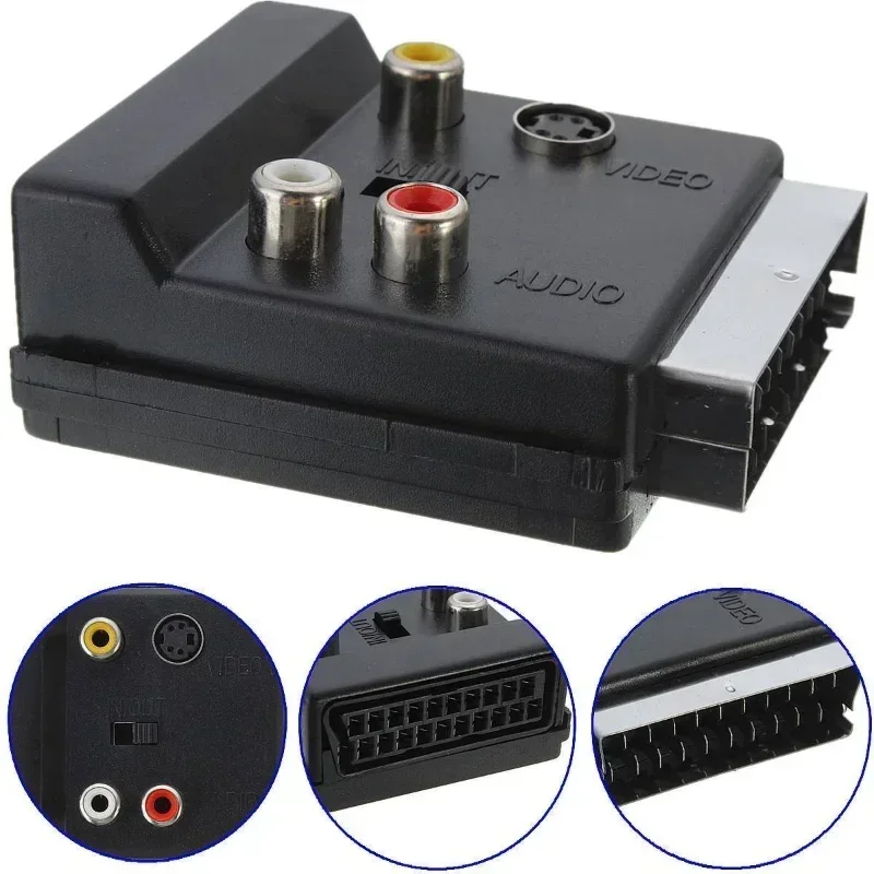 21Pin Scart To 3 RCA S-видео адаптер Композитный SVHS S-Video AV TV для видео DVD рекордера