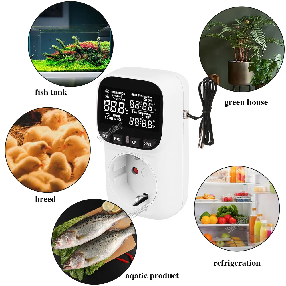 Высокоточный цифровой дисплей умный термостат аквариум сенсорный экран