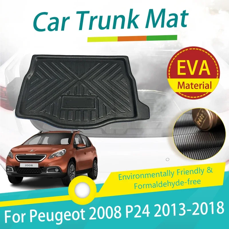 Автомобильные коврики для багажника Peugeot 2008 P24 2013 2014 2015 2016 2017 2018 водонепроницаемые