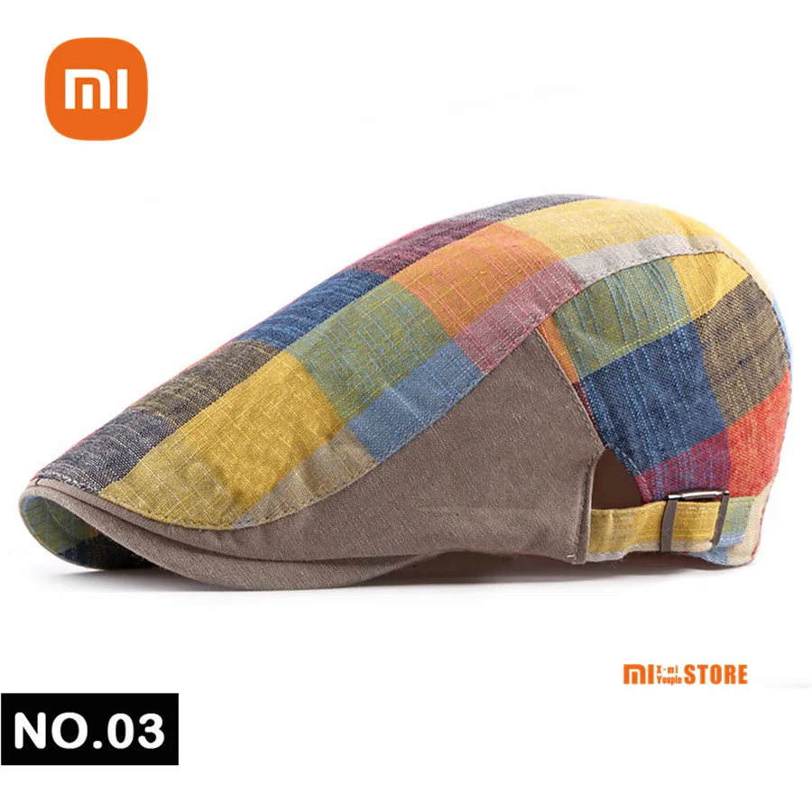 

Классический Клетчатый берет Xiaomi Youpin в британском стиле, повседневный спортивный берет для мужчин и женщин, британский берет художника, кеп...
