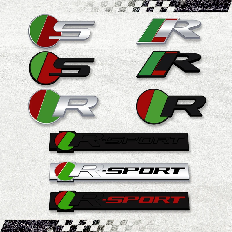 3D Автомобильная наклейка S R, Спортивная головка, передняя решетка радиатора, значок, металлическая наклейка, Эмблема для F-типа F-PACE XF XE XJ X-TYPE Jaguar V6 25t 35t