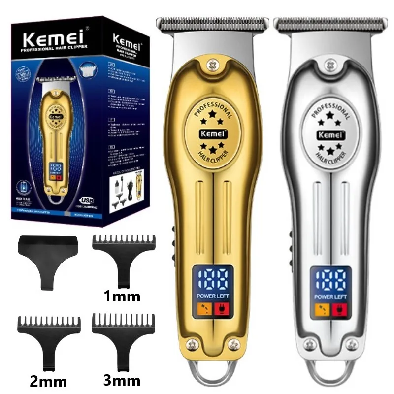 

Профессиональный триммер для волос Kemei, беспроводные перезаряжаемые машинки для стрижки волос, электрический набор для стрижки волос, брит...