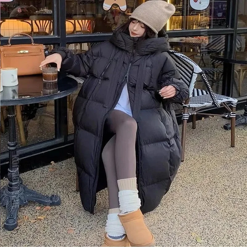 Парка темпераментная ленточная утепленная пуховая куртка в Корейском стиле