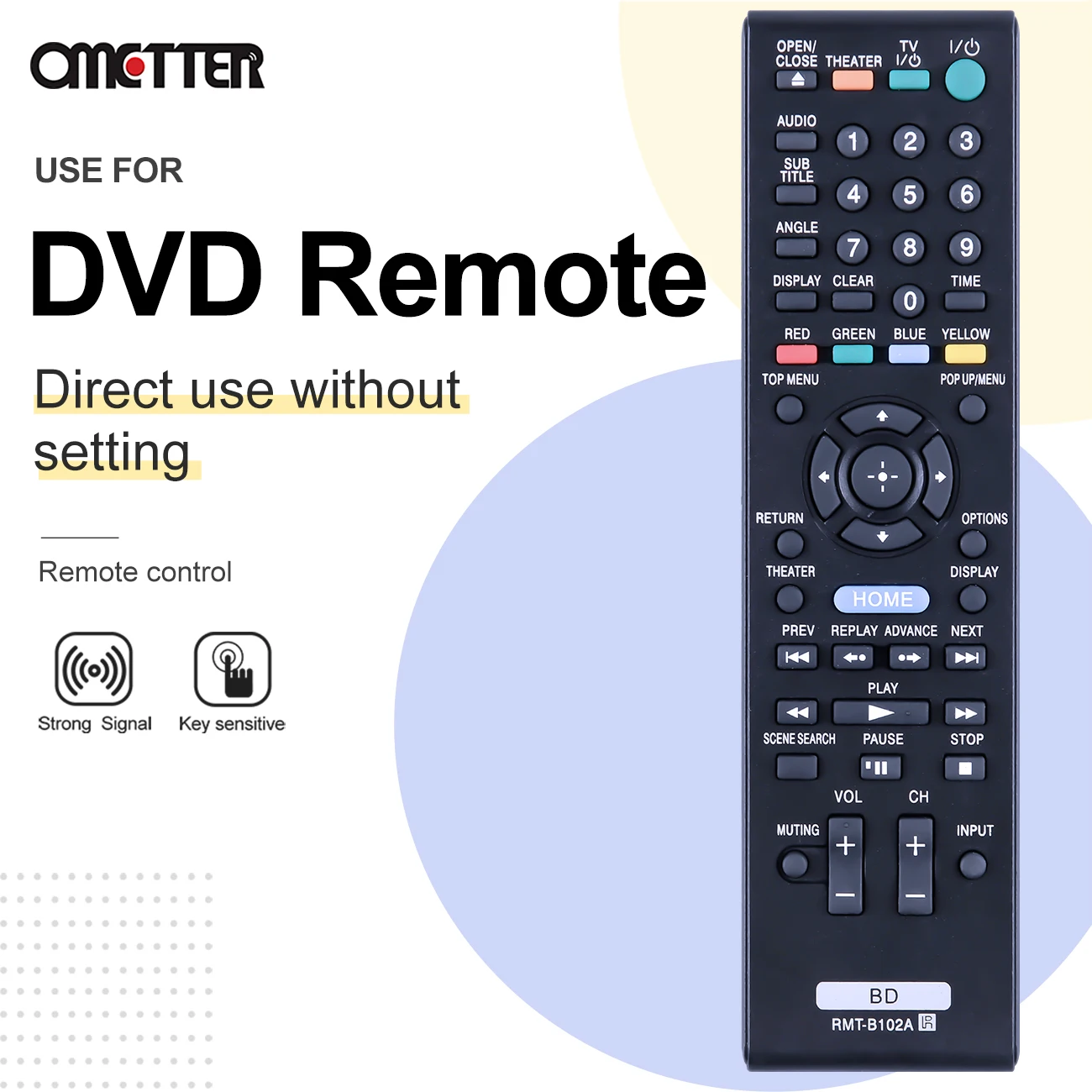 

Remote Control RMT-B102A Replace for Sony Blu-ray DVD Player BDPS350 BDP-S350B