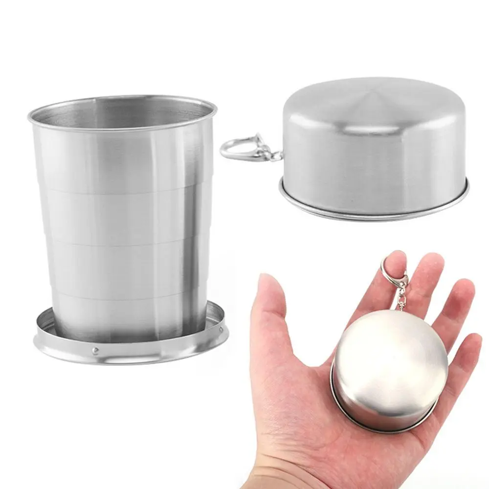 

New Travel Portable Stainless Steel Folding Coffee Handcup Telescopic Mug Collapsible Cup