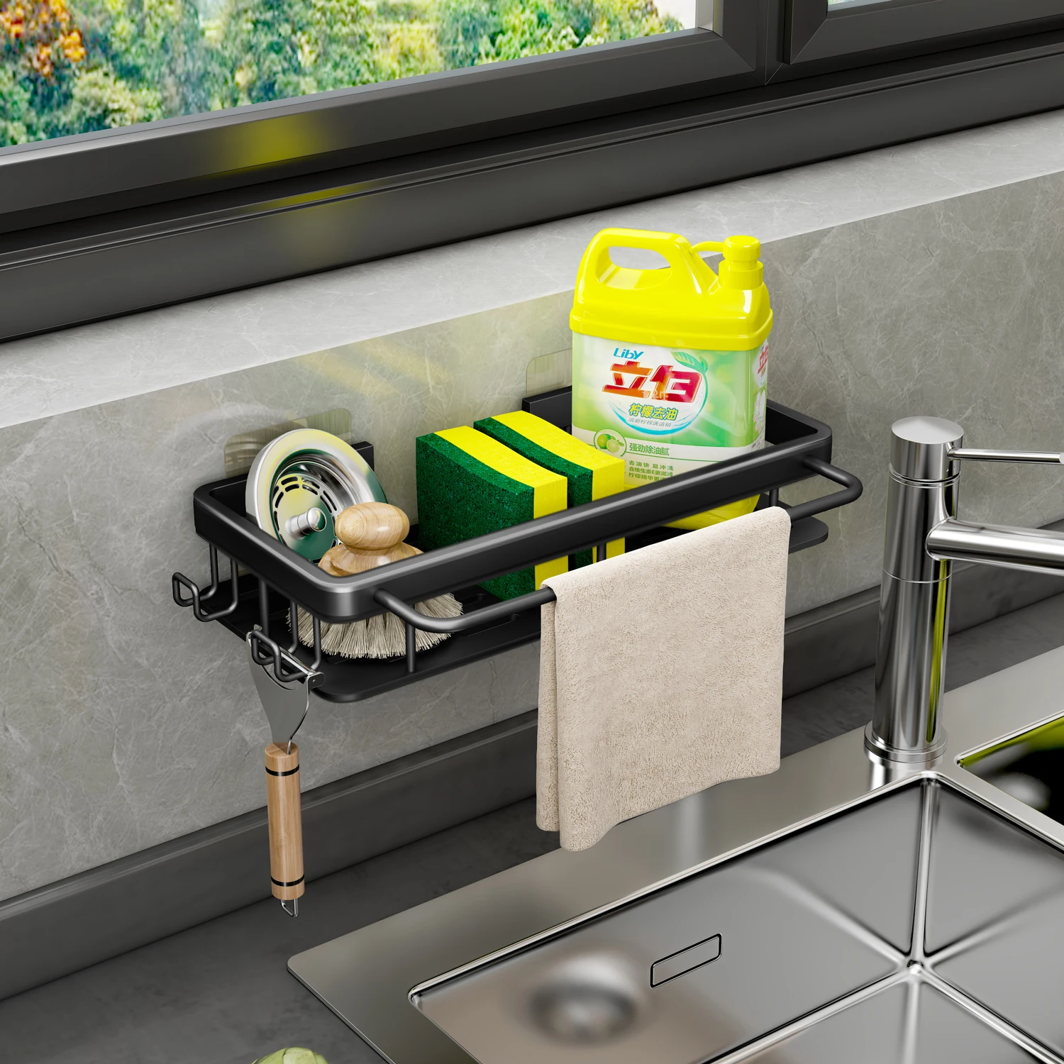 

Kitchen bathroom drainage rack sponge storage wall mounted storage rack soap drainage rack basket organizer bathroom accessories