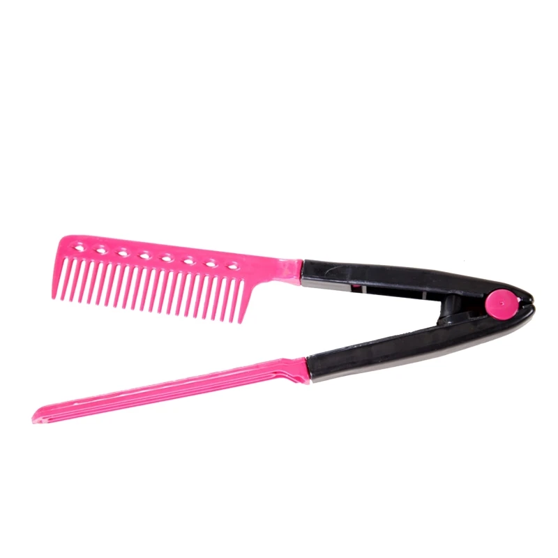 

Hair Straightening Comb Haircut Anti-static V Shape Combs Clip Clamp Hairdressing Styling Tools Drop Shipping