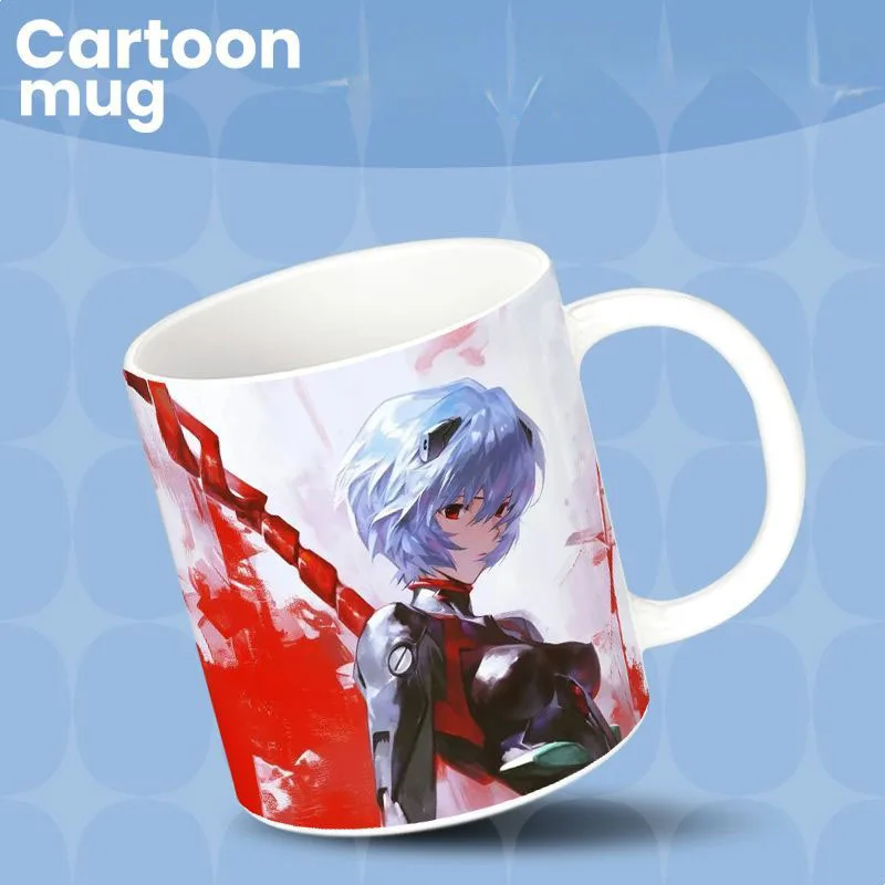 Фото Кружка Kawaii Rei Ayanami 350 мл, различные стили, Neon Genesis Evangelion, милая аниме-кружка из керамики для кофе и воды, идеальный подарок для фанатов №3