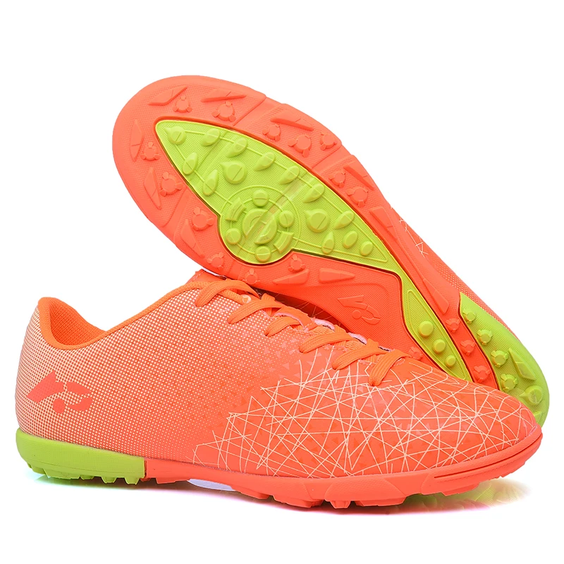 Children Football Soccer Shoes 2022 Kids Boy Turf Sneakers Futsal Shoes Leather Sports Soccer Cleats Training Men chuteira campo