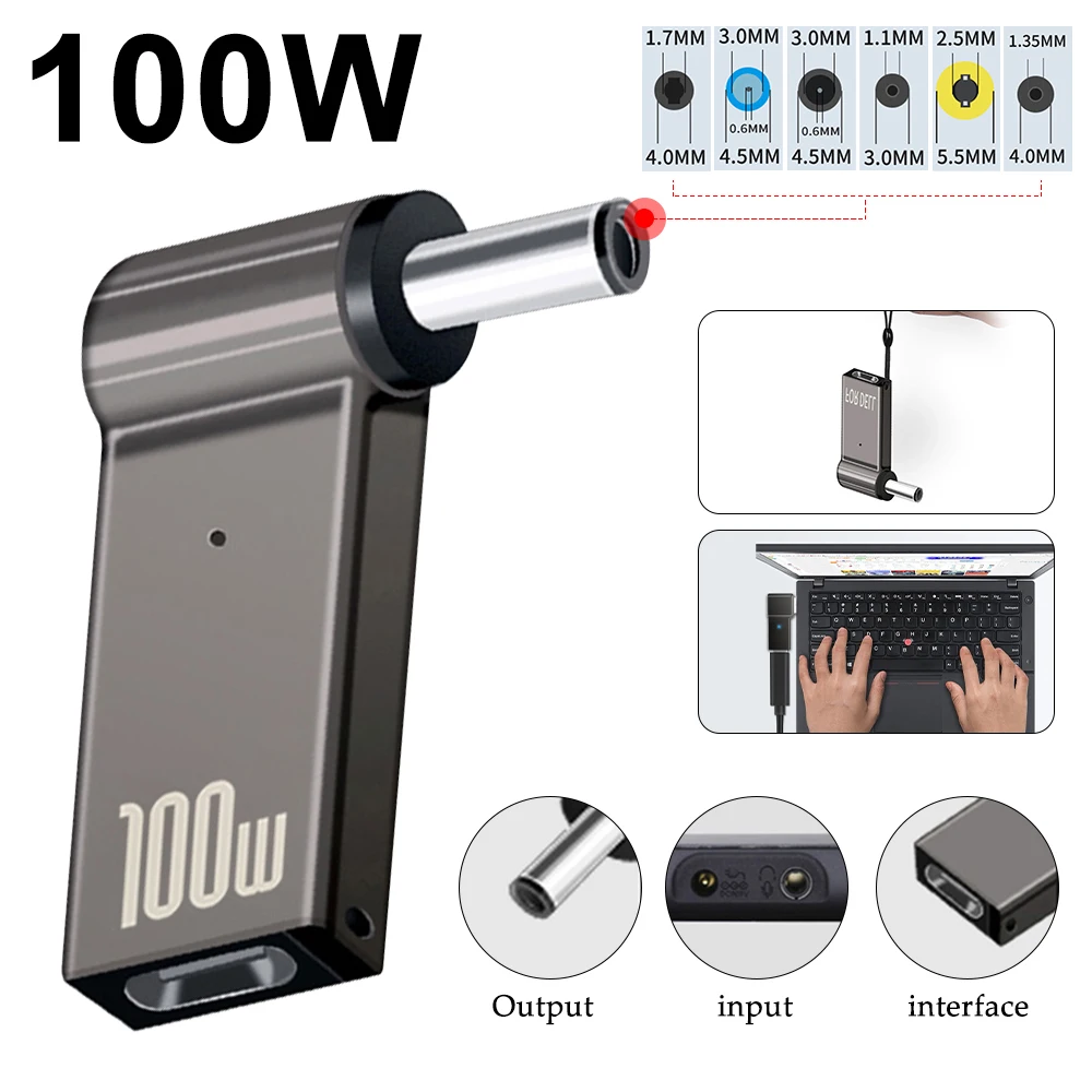 Адаптер питания PD 100 Вт для ноутбука зарядное устройство USB Type-C Мама-папа