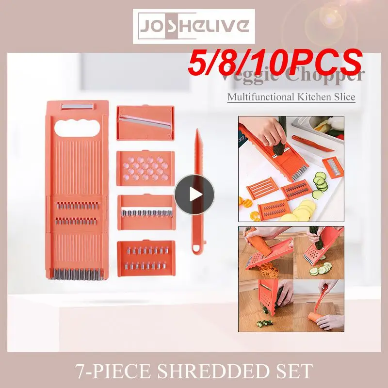 

5/8/10PCS /set Fruit Slicer Useful Carrot Grater Adjustable Mandoline Onion Dicer Kitchen Accessories Tools Creative
