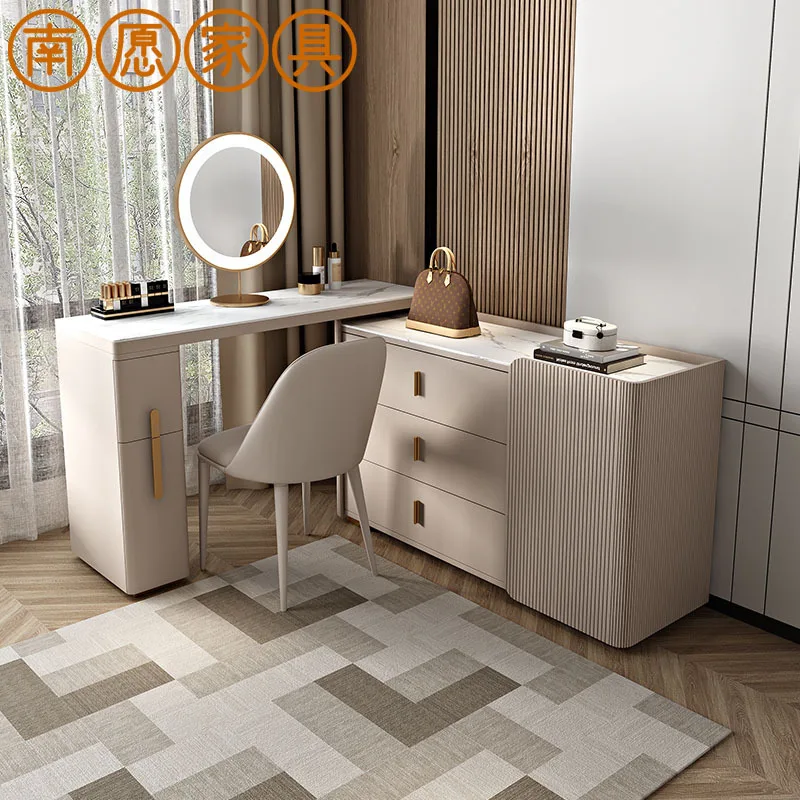 

Light luxury slate TV cabinet coffee table combination cream series wabi-sabi living room TV cabinet modern simplicity