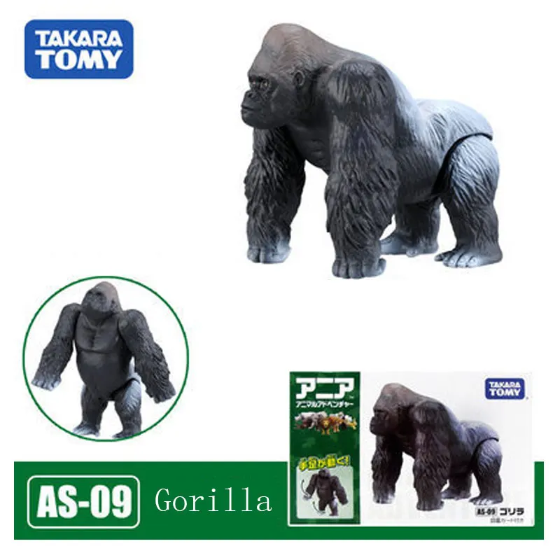 Купи TAKARA TOMY ANIA Simulation Wild Animal AS-09 Gorilla 487999 Genuine Animal Model Kids Educational Toys за 932 рублей в магазине AliExpress