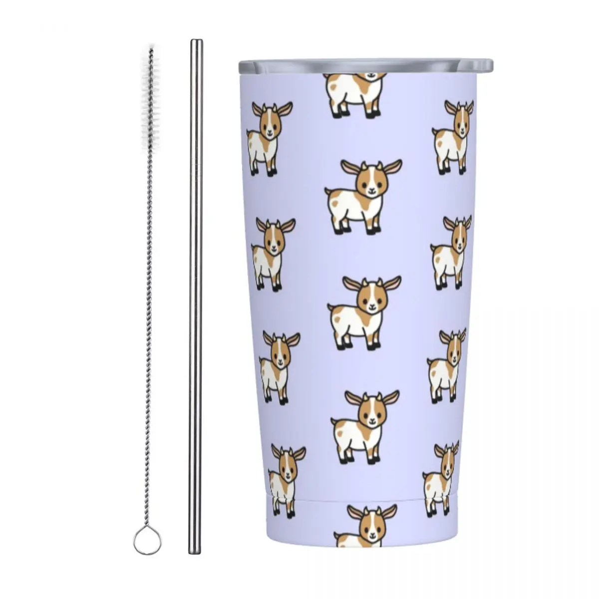 Термокружка вакуумная с крышкой и соломинкой 20 унций