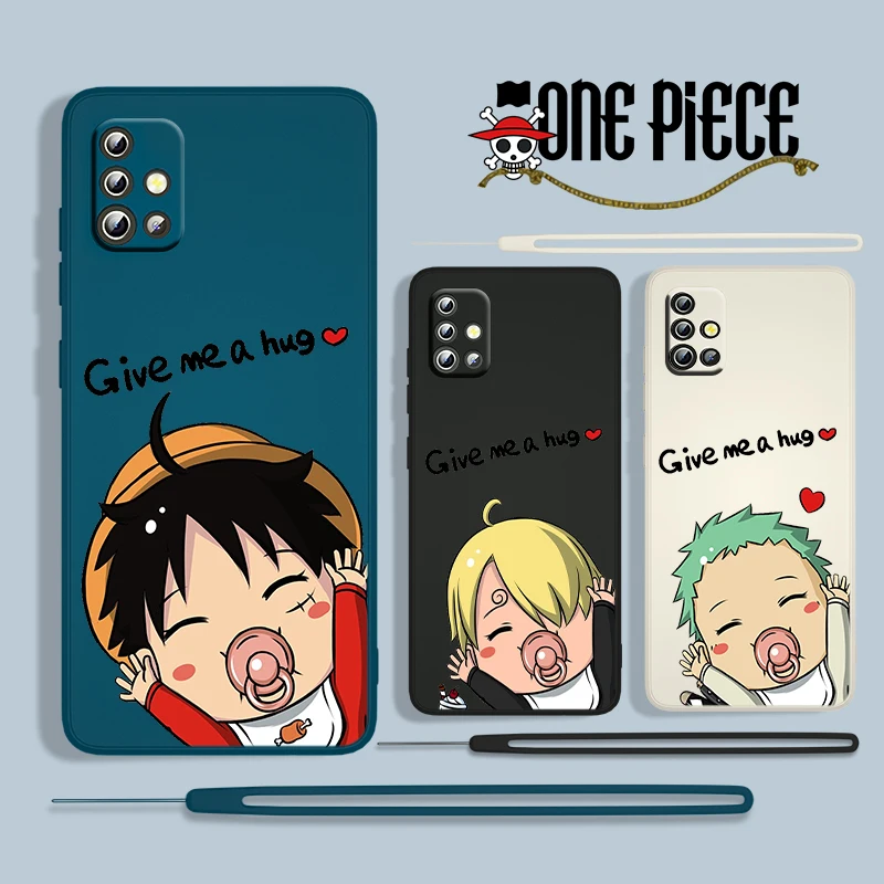 

Hot Anime One Piece Cool For Samsung Galaxy A73 A53 A33 A52 A32 A22 A71 A51 A21S A03S A50 4G 5G Liquid Rope Phone Case Capa