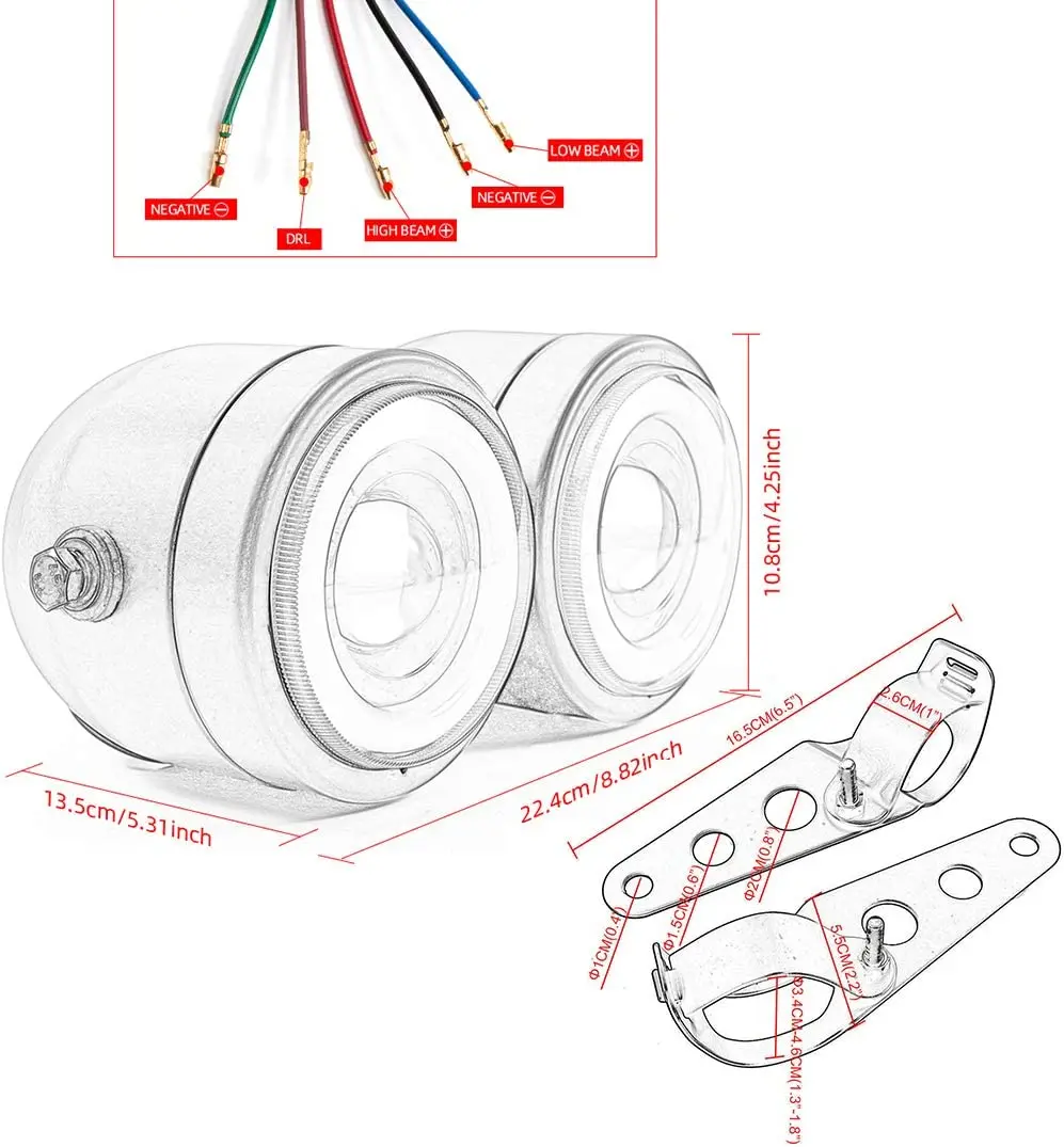 Мотоциклетный фонарь с креплением универсальная двойная лампа для езды на