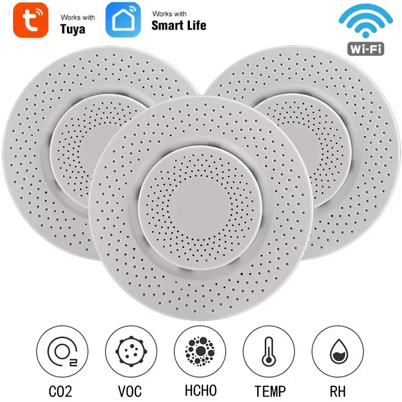 

Zigbee Smart Air Box Air Quality Monitor CO2 VOC Gas Detector Sensor Automation Alarm Household Temperatur Humidity Sensor