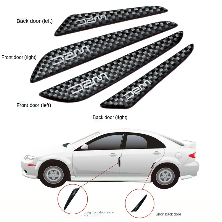 

Carbon Fiber Door Anti-Collision Strip Anti-Scratch Strip Car Door Side Rubbing Anti-Collision Rubber Strip Body Sticker Black