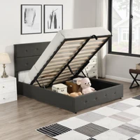 Upholstered Platform Bed with Underneath Storage Full or Queen Size for   Bedroom Furniture