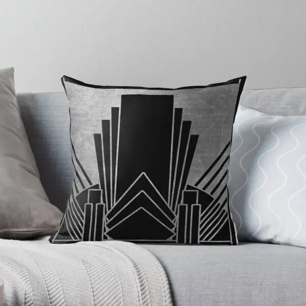 

Silver Art Deco Design Printing Throw Pillow Cover Decor Comfort Bed Waist Throw Office Anime Cushion Pillows not include