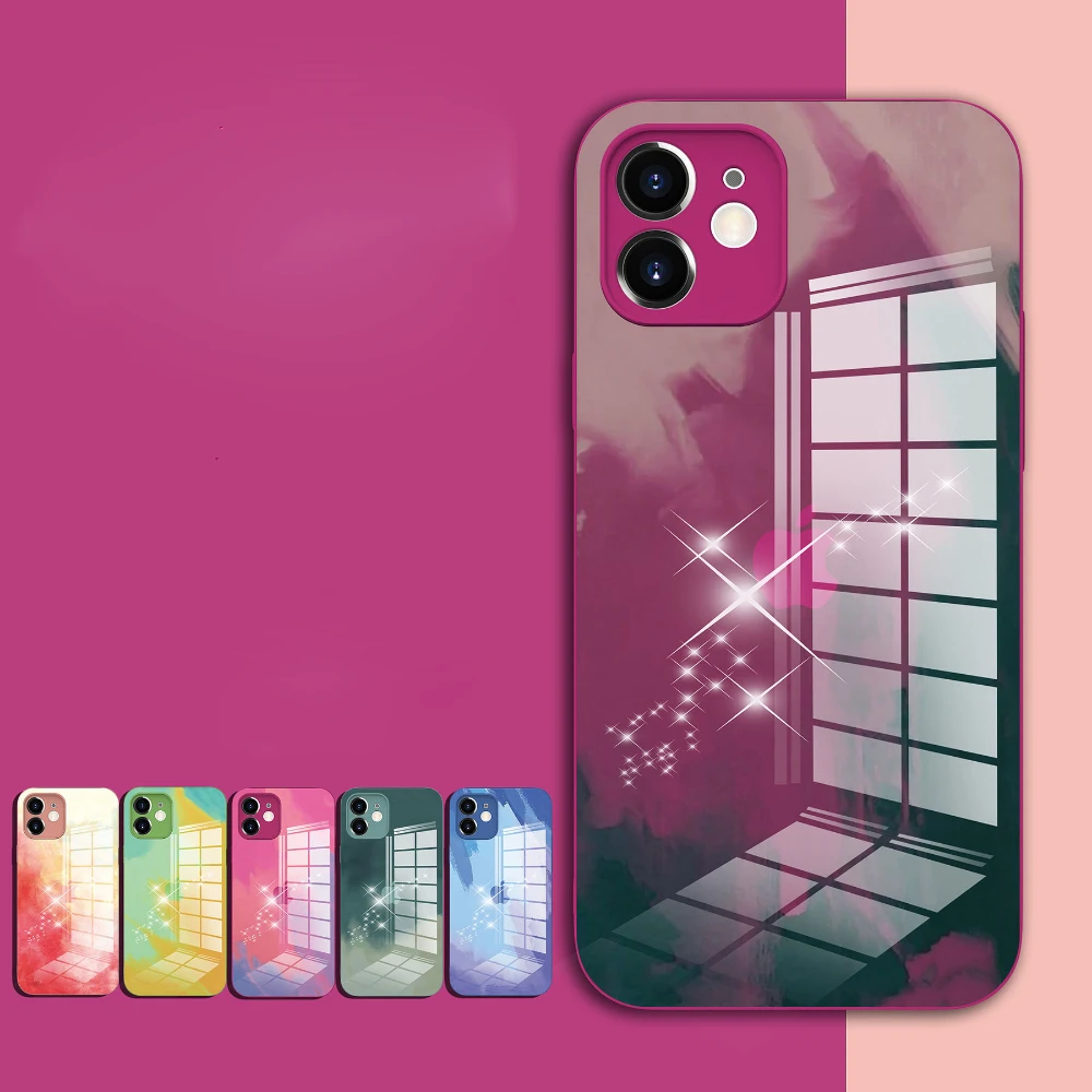 

Suitable for iPhone13 12 11Promax Mobile Phone Shell Watercolor Liquid Glass X/XS/XSMAX All-inclusive 8plus Protective Cover